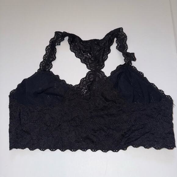 Felina Lace Longline Bralette (Black) Women’s Size XL Wireless Racerback Bra - Picture 5 of 11